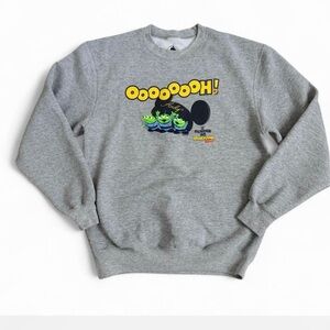 Disney Parks Toy Story Pizza Planet alien Crewneck Gray Sweatshirt